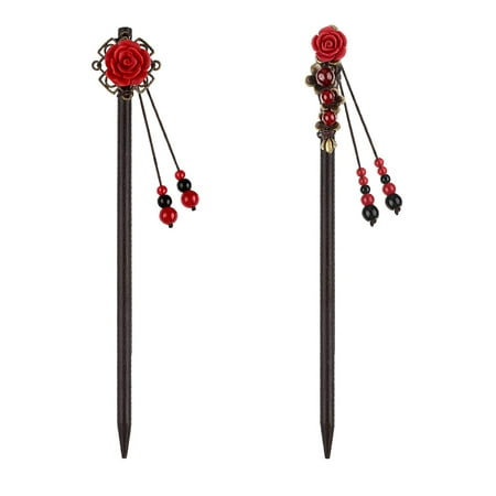 

NUOLUX Hair Chinese Chopsticks Vintage Retro Wooden Hairpin Wood Sticks Stick Flower Updo