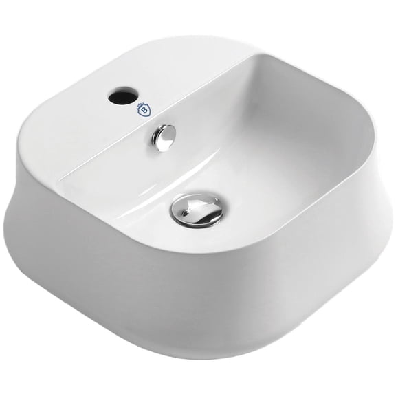 Whitehaus B-Sh07 Britannia 16 3/4" Square Vitreous China Vessel Bathroom Sink - White