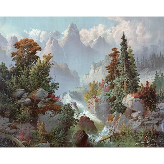 Print: Cascade In The Rocky Mountains, 1879