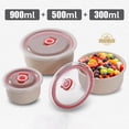 thumbnail image 2 of Apmemiss Clearance 3Pcs Wheat Straw Cereal Bowls with Lids, Reusable Bowls for Kitchen, Microwave & Dishwasher Safe, Food Storage & Bowls with Lids, for Salad, Soup, Oatmeal, Ramen, RV, Camping, 2 of 5