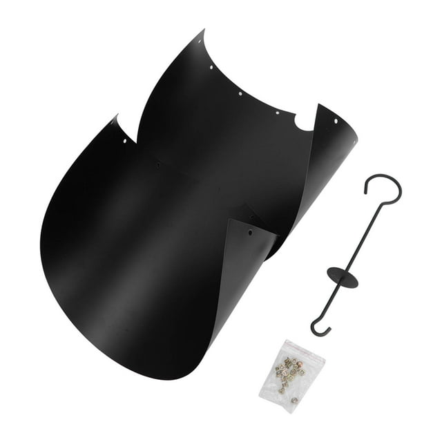 Deflector profesional de PVC para ardillas, evita robos, para comedero de pájaros, color negro