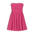 thumbnail image 6 of Jinhomg Women's Summer Strapless Dress Sleeveless Ruched Mini Dresses Elegant A Lined Bubble Wedding Club Party Dress Hot Pink S, 6 of 10