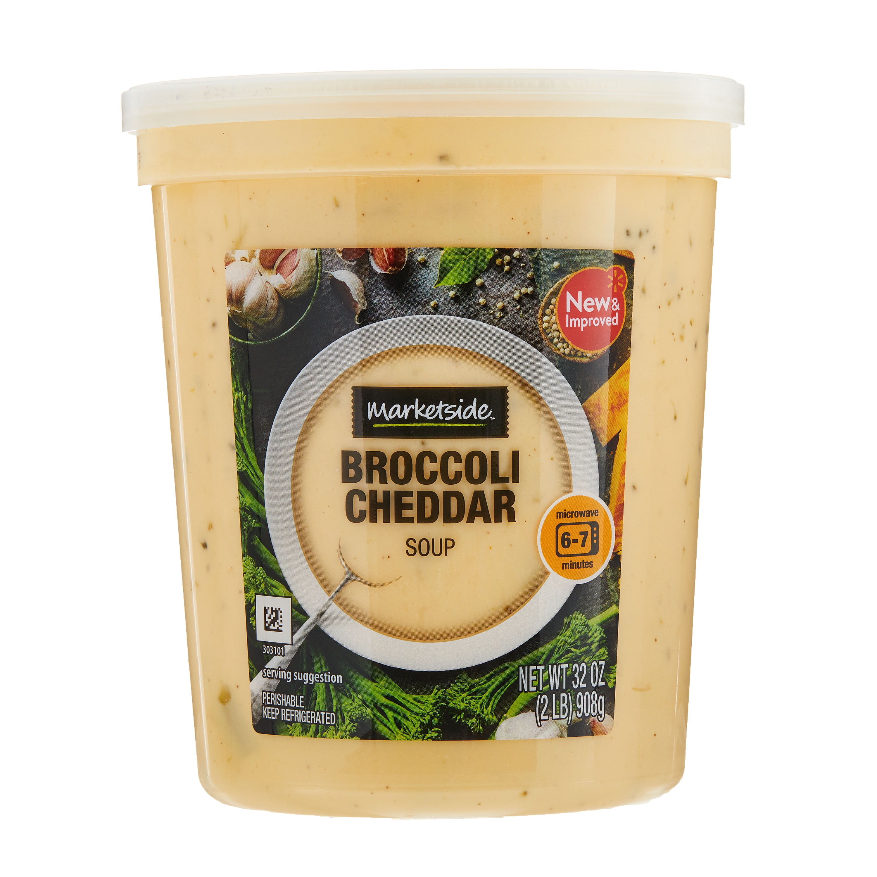 Marketside Broccoli & Cheddar Cheese Soup Fresh Deli Soup, 32 oz Cup