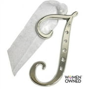 Gloria Duchin Silvertone Initial with Swarovski Crystals