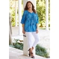 thumbnail image 5 of Catherines Women's Plus Size Sequin Trim Gauze Peasant Blouse, 5 of 6