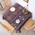 thumbnail image 2 of Purple Boho Tribal Floral and Mandalas Pattern Square Tablecloth,Waterproof Square Table Cover,Wipeable Spillproof Washable Table Cover for Home Kitchen Party Decor 52"x52"(132x132cm), 2 of 6