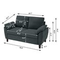 thumbnail image 6 of Pingliang Home 56.9" Loveseat with Storage Pockets, 2 Seat Couch Sofa with Removable Cushion and Armrest Pillows, Modern Linen Double-seater Sofa Couch for Living Room Bedroom Apartment Office Studio, 6 of 7