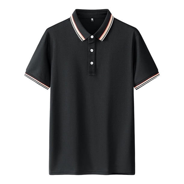 pstuiky Camisas de manga corta para hombre, Camisa informal de manga corta con cuello vuelto, cómoda y lisa, para hombre camisas casuales para hombre m