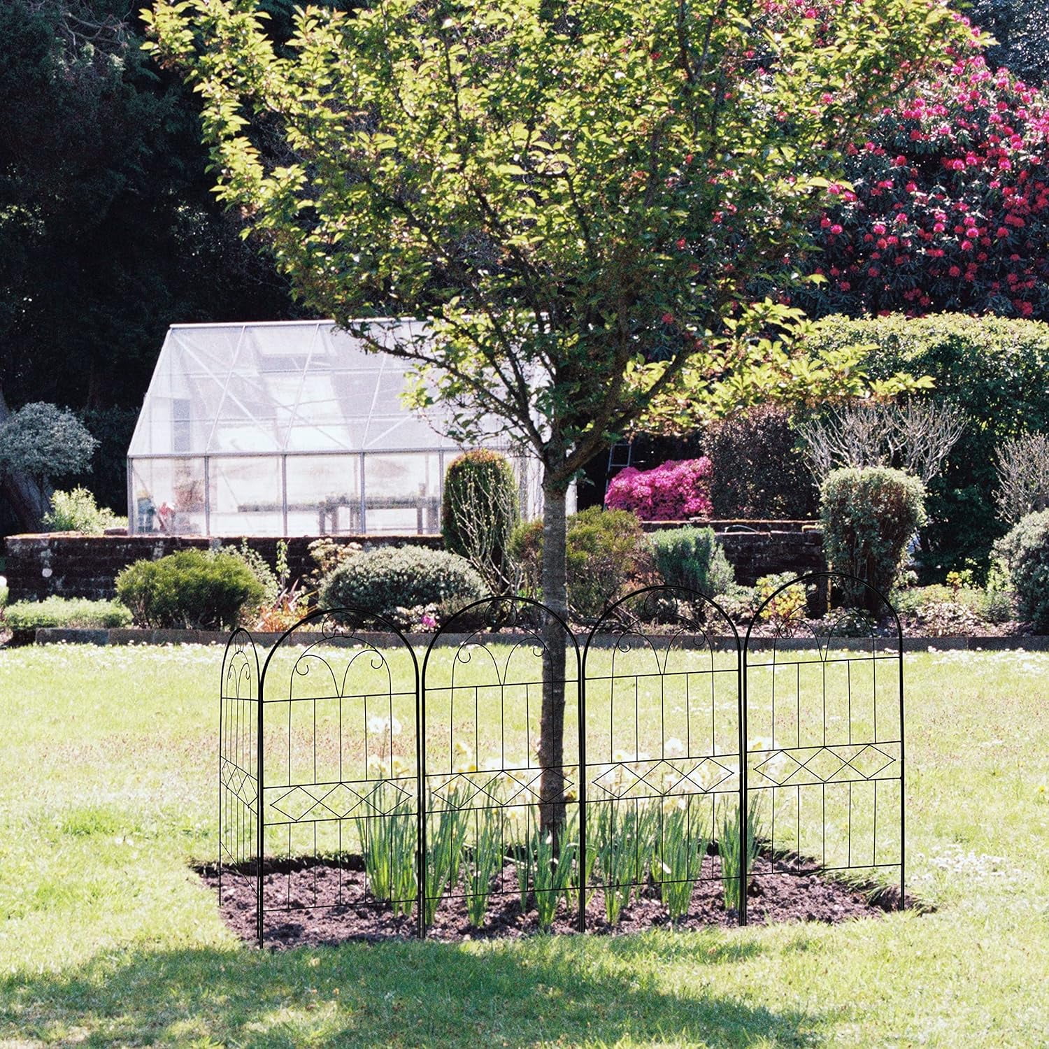 Decorative Garden Fence 10 Pack, 30in High Metal Wire Animal Barrier for Yard, , Outdoor