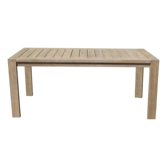 Benjara Neji 70" Dining Table- Natural Brown Eucalyptus Wood Frame- Plank Top
