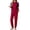 Wine Red, variant on MINTREUS Lounge Sets for Women Two Piece Pajama Set Short Sleeve Pjs Joggers Long Pants Tracksuit with Pockets