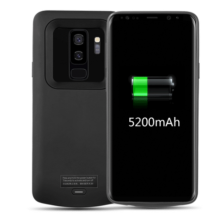 Galaxy S9 Plus Battery Case, 5200mAh Slim Rechargeable Extended Protective Portable Backup Charger Case for Samsung Galaxy S9