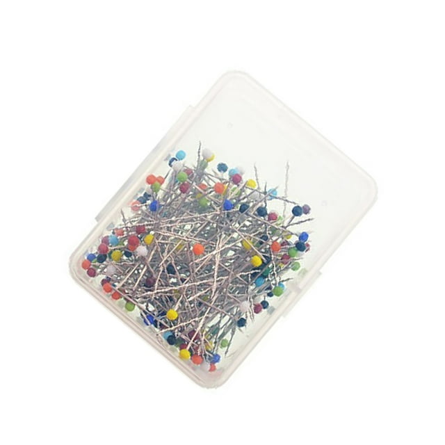 Billuyoard 1 caja de alfileres de costura recta, accesorio para ropa, cabeza de bola de cristal, decoración artesanal, agujas de posicionamiento, De coser