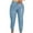 Blue#, variant on HAPIMO Sales Jogger Leather Pants for Women Elastic Mid Waist Teens Fall Fashion Outfits Womens Pockets Drawstring Trousers Solid Color Casual Comfy Slim Pants Blue XXXL