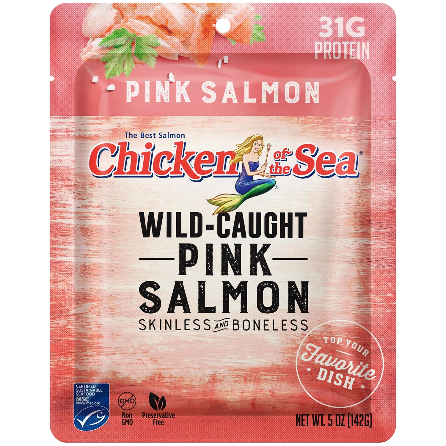 Chicken of the Sea Skinless Boneless Wild Caught Smoked Salmon Pouch, 5