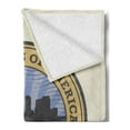 thumbnail image 2 of New Orleans Soft Flannel Fleece Throw Blanket, City of Louisiana Silhouette Jazz Capital of United States Vintage, Cozy Plush for Indoor and Outdoor Use, 50" x 70", Multicolor, by Ambesonne, 2 of 5