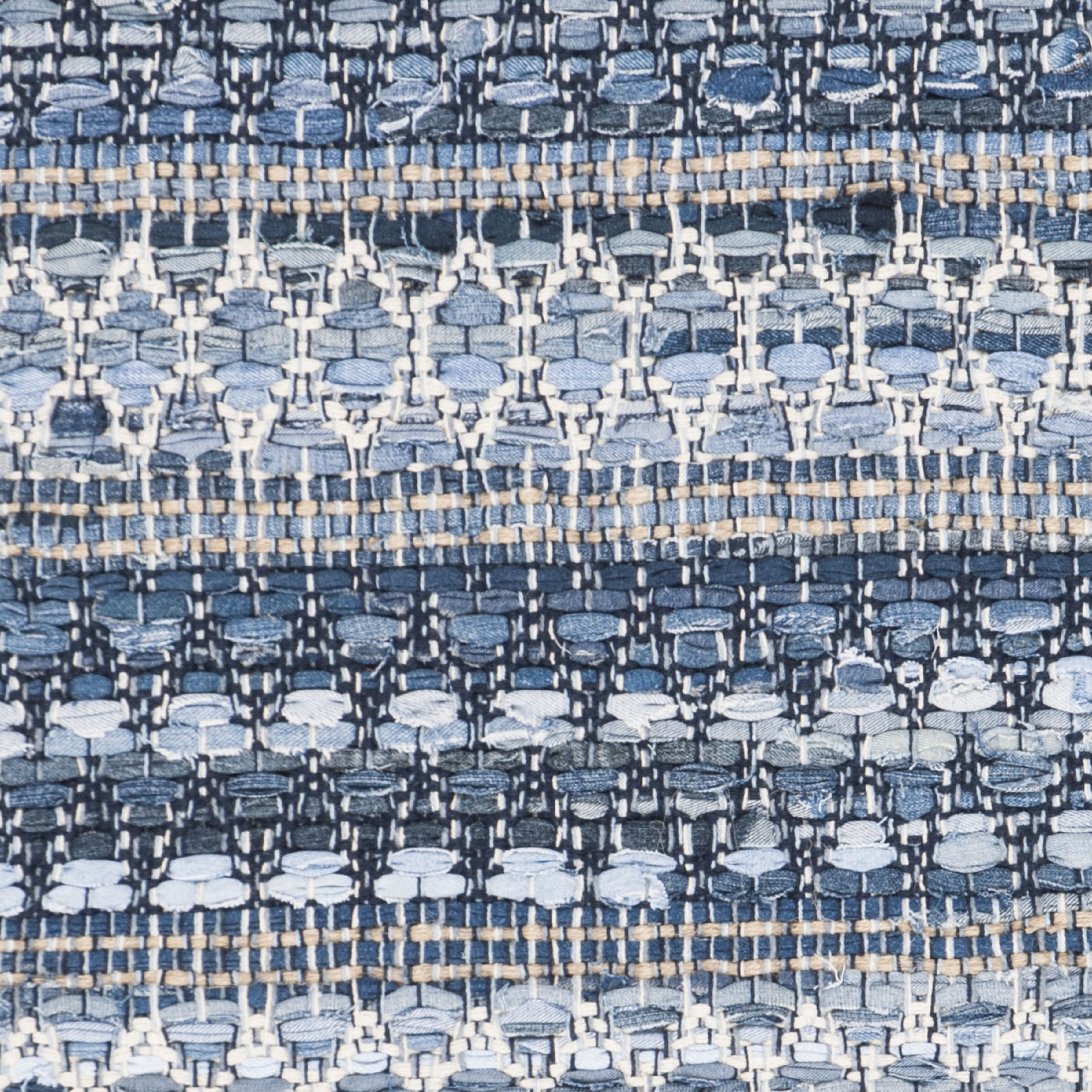SAFAVIEH Montauk Nicholas Braided Striped Area Rug, Blue, 3' x 5'