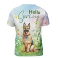 thumbnail image 2 of German Shepherd Hello Spring Time Flower Floral Nature All Over Print 3D Shirt Unisex Merch Alsatian Dog Lover Gifts - 02031, 2 of 6