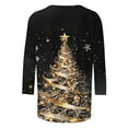 thumbnail image 5 of Christmas Shirts for Women Christmas Tree Graphic Tops 3/4 Length Sleeve Crew-Neck T-Shirts Loose Fit Blouses Fashion Holiday Tee Shirt Dressy Casual Clothes Funny Outfits, 5 of 5