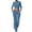 Light Blue, variant on Women's Yoga Lounge Sets Long Sleeve Crewneck Crop Tops and Flare Pants Tracksuit Slim Two Piece Outfits