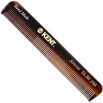 Kent Slim Jim Handmade All Fine Tooth Pocket Comb for Men, Hair Comb Straightener for Everyday Grooming Styling Hair, Mustache and Beard, Use Dry or with Balms, Saw Cut Hand Polished, Made in England