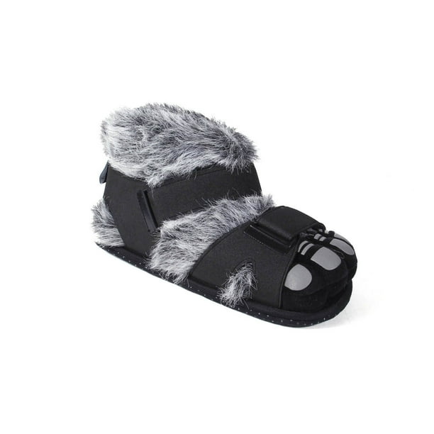 Teoretisk Serena købmand Happy Feet Mens and Womens Gray and Black Hairy Feet Animal Slippers -  Walmart.com