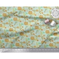 thumbnail image 2 of Soimoi Modal Satin Fabric Leaves & Aster Floral Decor Fabric Printed Yard 42 Inch Wide, 2 of 3