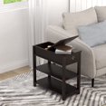 thumbnail image 7 of End Table Living Room Narrow Sofa Side Table with Drawer and 3-Tier Shelves Slim Bedside Nightstand (Brown), 7 of 7