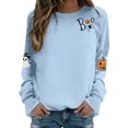 thumbnail image 2 of Women's Hoodless Sweatshirt for Wear with Halloween Graphic Crewneck Long Sleeve Casual Pullover Top Women Light Blue XXL, 2 of 4