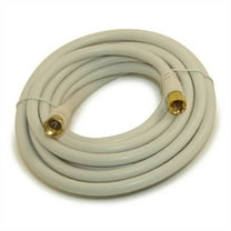 12ft RG6 QUAD SHIELD HI-BANDWIDTH Coax Cable F-type Gold Plated WHITE