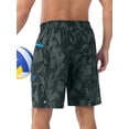 thumbnail image 2 of APTRO Mens Swim Trunks 9'' With Pockets Quick Dry Swim Shorts Board Shorts Bathing Suit Swimsuit Summer Beach Shorts Geometric Pattern Black L, 2 of 6