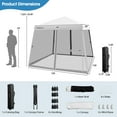 thumbnail image 3 of 10x10Ft Patio Outdoor Instant Pop-up Canopy Slant Leg Mesh Tent Folding White, 3 of 10