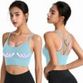 thumbnail image 4 of Outfmvch sports bras for women Womens Cross Back Sport Bras Padded Strappy Criss Cross Cropped Bras For Yoga Workout Fitness Low Impact Bras bras for women, 4 of 5