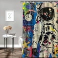 thumbnail image 2 of Orinice Pop Art Bathroom Decor Set Colorful Luxurious Graphic Print Polyester Fabric Fashion Shower Curtain with Hooks 60x72, 2 of 7