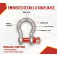 thumbnail image 4 of 8 Pack Crosby G-209, 7/8"Anchor Shackle Forged Carbon Steel w/Alloy Screw Pin Shackle Load Limit # 6.5Tons (85,980 lbs)| Heavy Duty D Ring Shackle for Vehicle Recovery - 1018516, 4 of 9