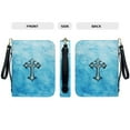 thumbnail image 5 of ZUXONGSY Blue Cross Print PU Leather Bible Cover Case for Women Men Lightweight Bible Book Carrying Case with Detachable Wristlet Strap Church Bag for Religious Christian Art Gifts, XL, 5 of 7