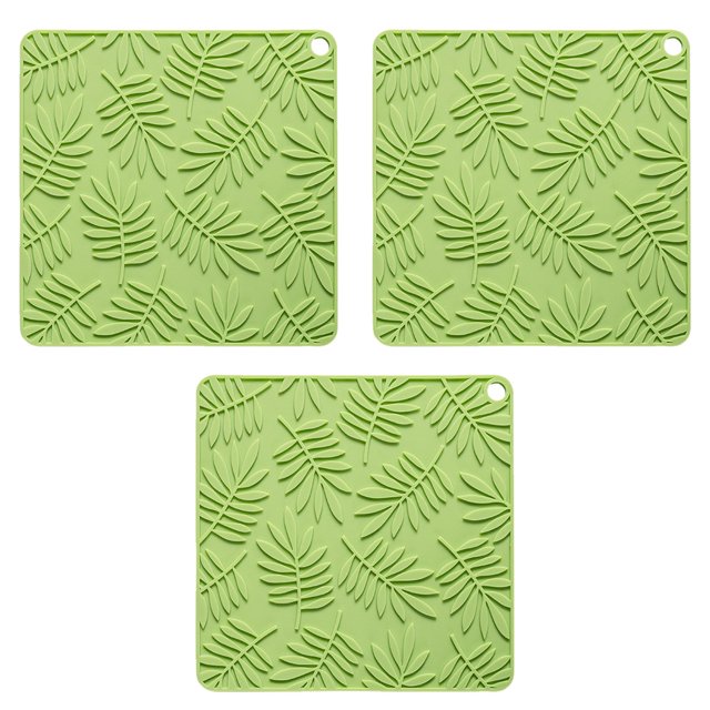 Almohadilla aislante cuadrada de 3 piezas, almohadilla aislante de silicona, mesa de cocina multifuncional, almohadilla aislante antiescaldadura, antideslizante y de alta temperatura