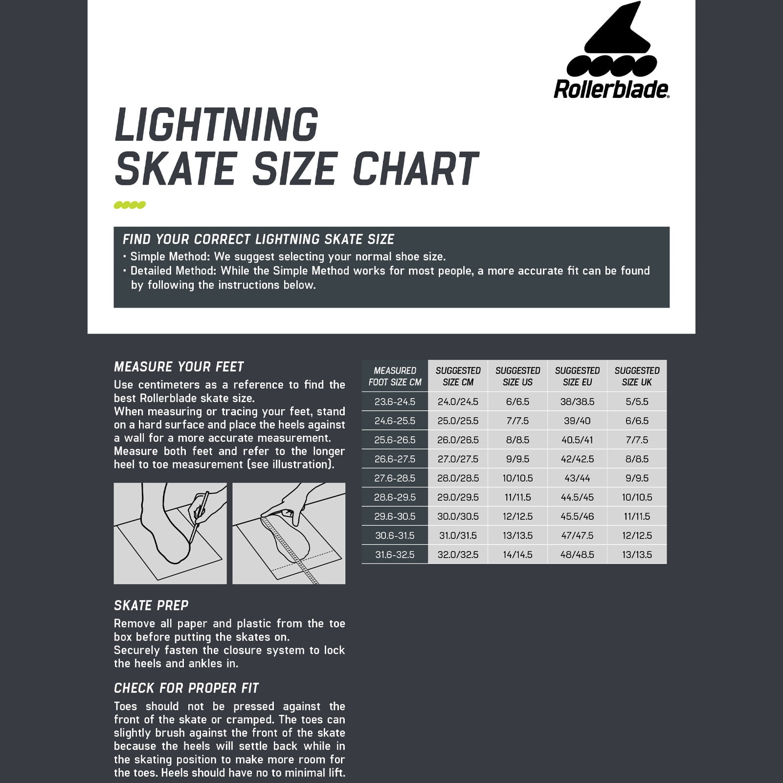 ROLLERBLADE Lightning, Color: Black/Lime, Size: 10 (073726001A1-10)