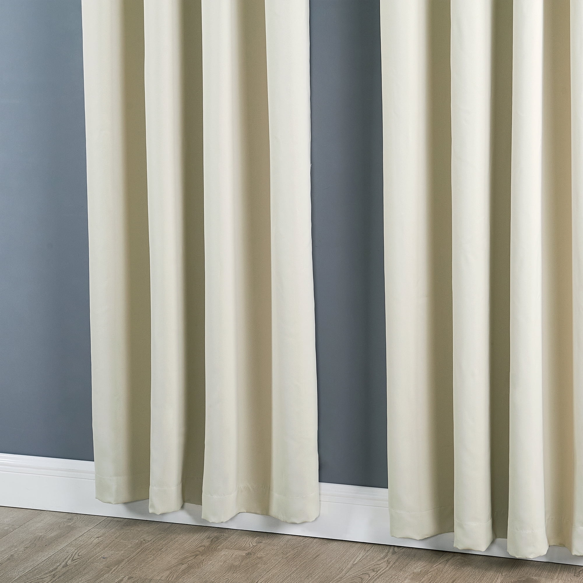 Home Soft Things Solid Blackout Curtains/Drapes Thermal Insulated Grommet Darkening Curtains, 2 Curtains and 2 Tiebacks Set - Beige - 54 x 84 inches