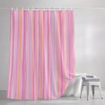 thumbnail image 3 of Shower Curtains for Bathroom, Pink Orange Blue Stripe Waterproof Fabric Shower Curtain, Modern Abstract Art Striped Farmhouse Decorative Bathroom Curtain for Bathtub, 36"x72", No Hooks Included, 3 of 9