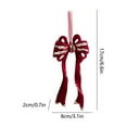 thumbnail image 3 of YIKA Christmas Wine Red Flocking Bow And Star And Double Bells Pendant Christmas Tree Ornaments C, 3 of 6