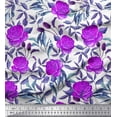 thumbnail image 1 of Soimoi Cotton Duck Fabric Leaves & Rose Flower Fabric Prints By Yard 42 Inch Wide, 1 of 1