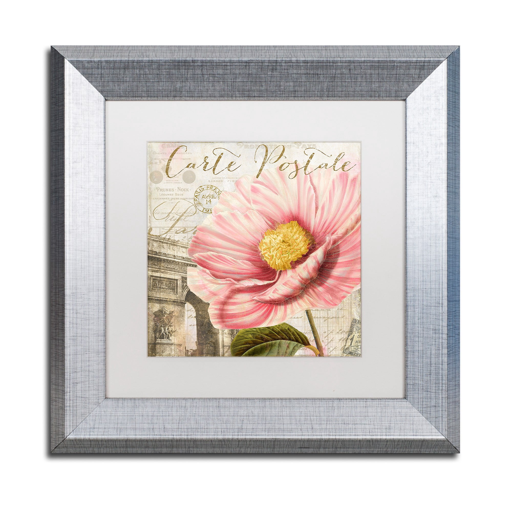 Trademark Fine Art "Bonjour Two" Canvas Art by Color Bakery White Matte, Silver Frame