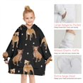 thumbnail image 6 of Pitbull Dog and Footprint Blanket Hoodies for Kids 6-13YR Oversize Wearable Blanket Hoodies for Boys Girls Teens, 6 of 7