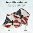thumbnail image 2 of KLL American Flag Butterfly Wall Bucket Hat for Women Men Packable Travel Beach Sun Hat Outdoor Rave Accessories Reflective Fisherman Cap, 2 of 7