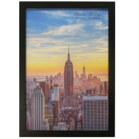 Frame Amo 13x19 Black Wood Picture or Poster Frame, 1 inch Wide Border