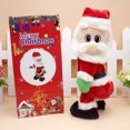 thumbnail image 3 of Muñeco de peluche eléctrico musical de Papá Noel que hace twerking y baila, juguete navideño que gira y sacude el culo y canta, regalo novedoso y de broma, 3 of 4