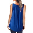 thumbnail image 6 of KVMeteor Womens Henley V-Neck Casual Blouse Pleated Button Tunic Shirt Top, 6 of 6