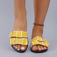 thumbnail image 2 of Sandalias de Deslizamiento de las Mujeres de Moda Dos Correas Sandalias Casuales con Cadena de Metal, Cómodos Zapatos de Fondo Plano para el Uso Al Aire Libre, 2 of 9