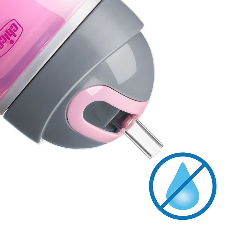 Chicco Insulated Flip-Top Straw Sippy Cup, 9oz, 2-Pack, 12m+, Pink